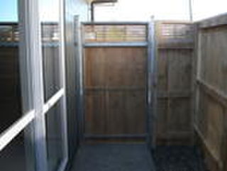 Steel Post Oriental Trellis Gate - Back View